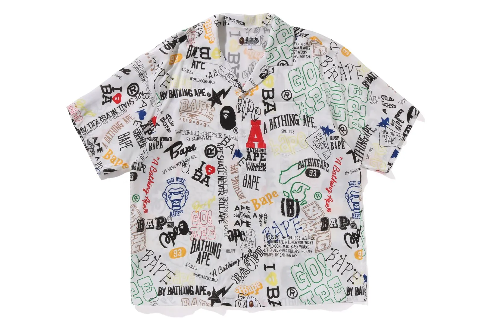 HAND DRAW OPEN COLLAR S/S SHIRT sold by Bape product image thumbnail 5