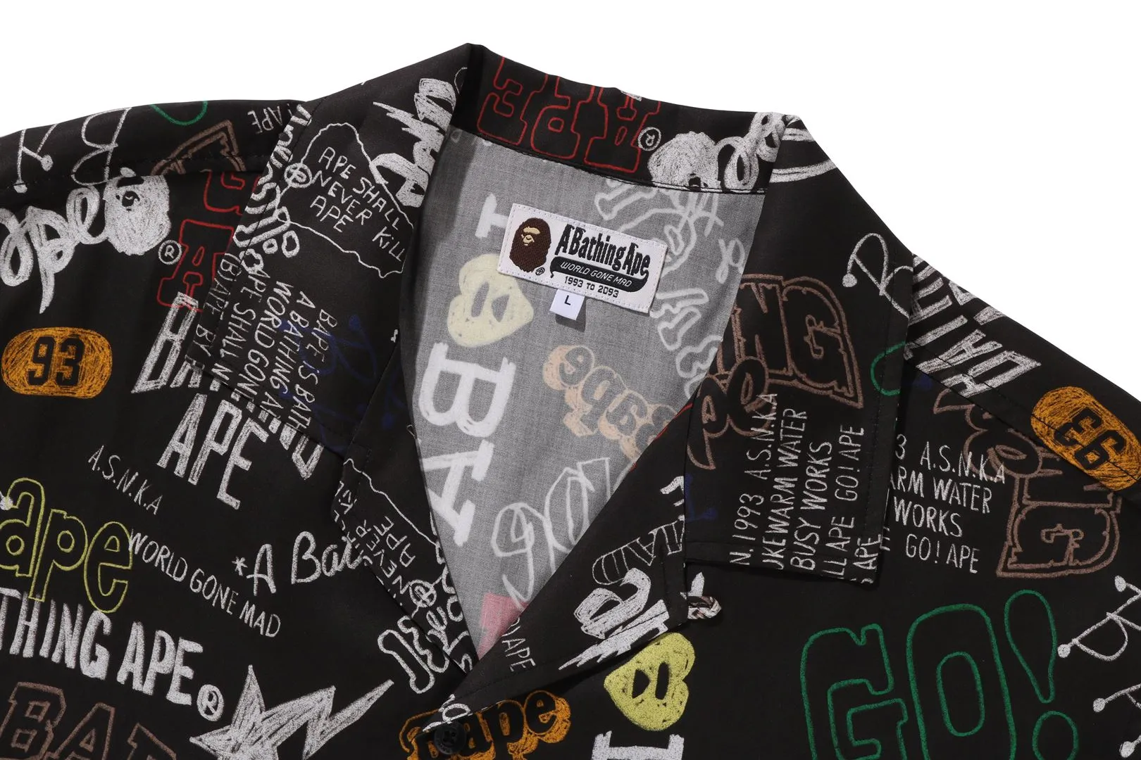 HAND DRAW OPEN COLLAR S/S SHIRT sold by Bape product image thumbnail 3