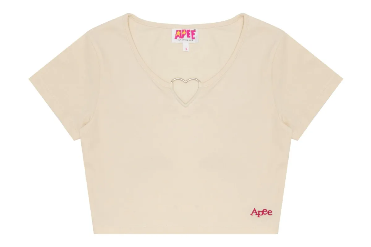 HERT SHAPE METAL RING CROP TOP made by Bape