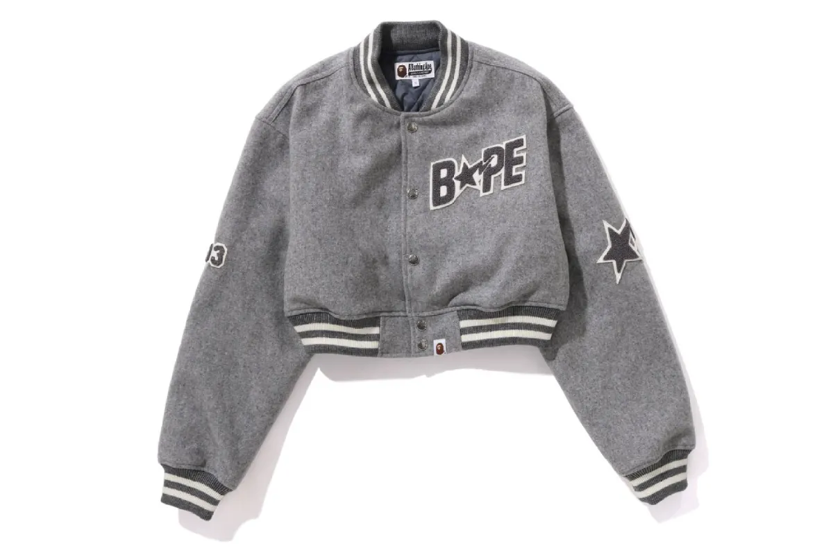 BAPE STA CROPPED VARSITY JACKET sold by Bape