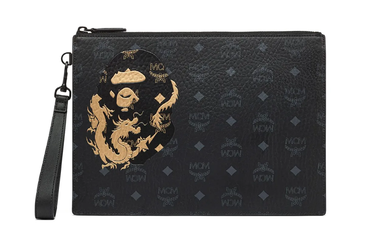 【 BAPE X MCM 】FLAT POUCH sold by Bape