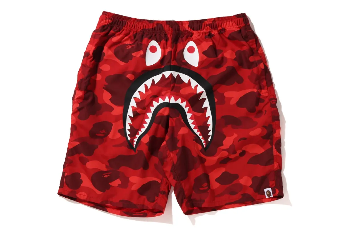 COLOR CAMO SHARK BEACH SHORTS sold by Bape