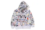 HAND DRAW PATTERN SHARK ZIP HOODIE sold by Bape