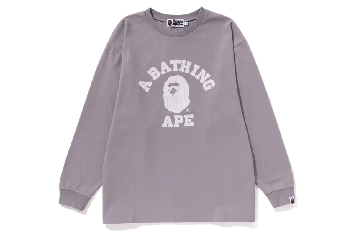 COLLEGE PIGMENT DYE L/S TEE sold by Bape