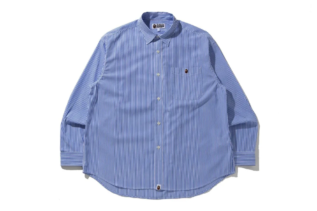 STRIPE LOOSE FIT POPLIN SHIRT sold by Bape