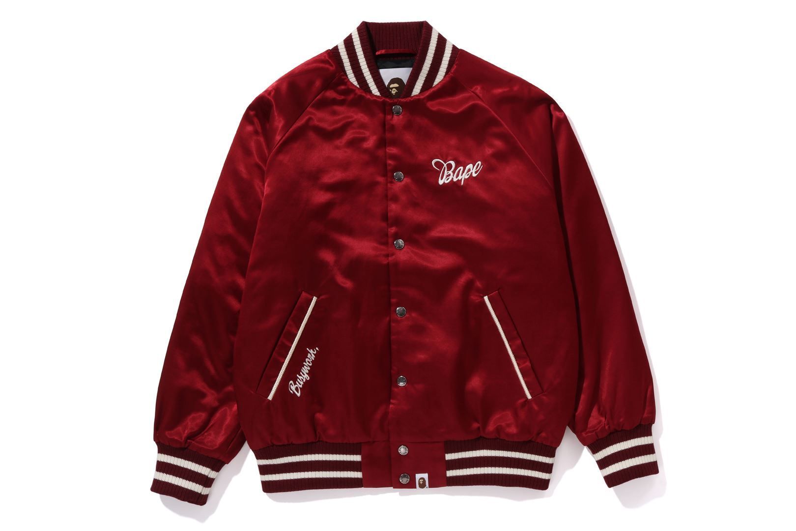 BAPE SATIN VARSITY JACKET sold by Bape