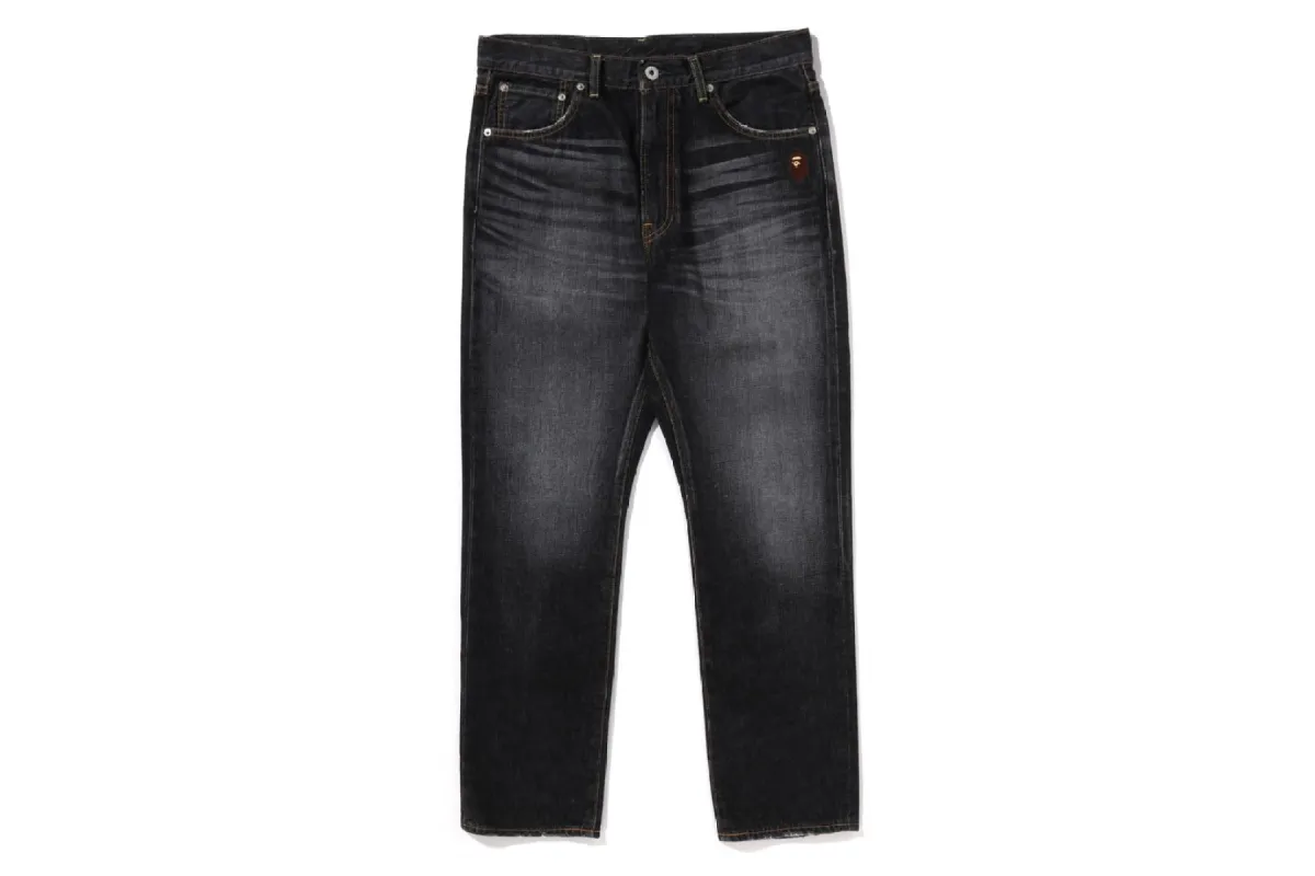 ONE POINT REGULAR FIT 13 OZ DENIM PANTS sold by Bape