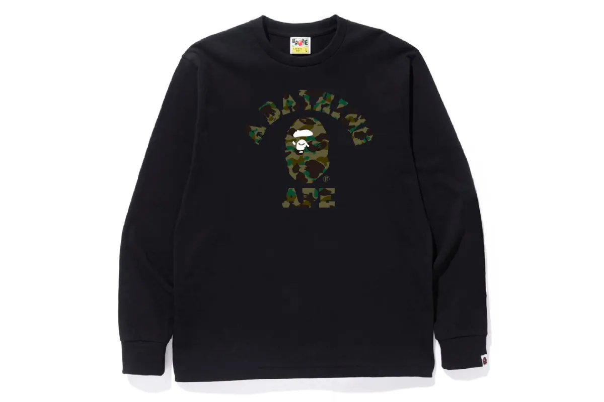 1ST CAMO COLLEGE L/S TEE sold by Bape