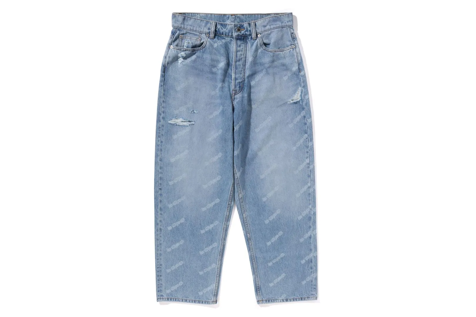 BAPE HEXAGRAM LASER DESTROY DENIM PANTS sold by Bape
