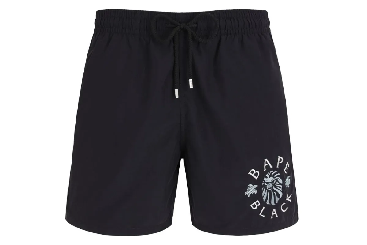 【 BAPE BLACK X VILEBREQUIN 】LOGO EMBORODERY SWIMMING SHORTS made by Bape