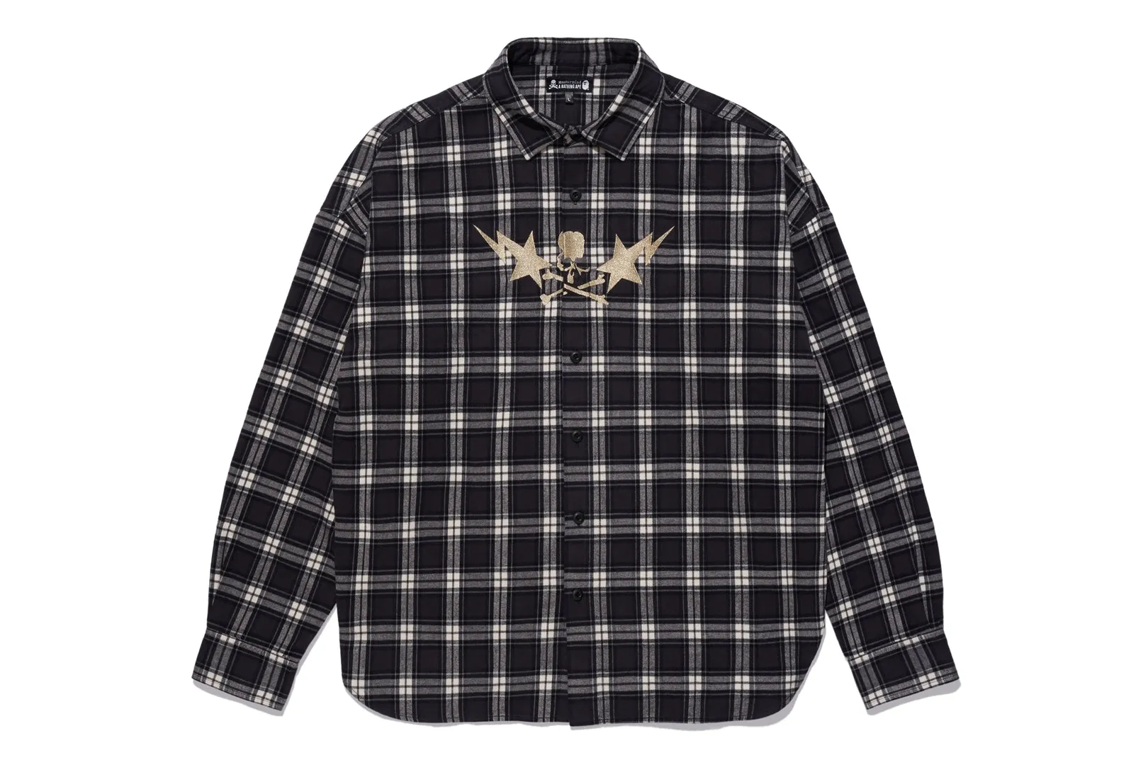 【 BAPE X MMJ 】BLOCK CHECK LS SHIRT sold by Bape