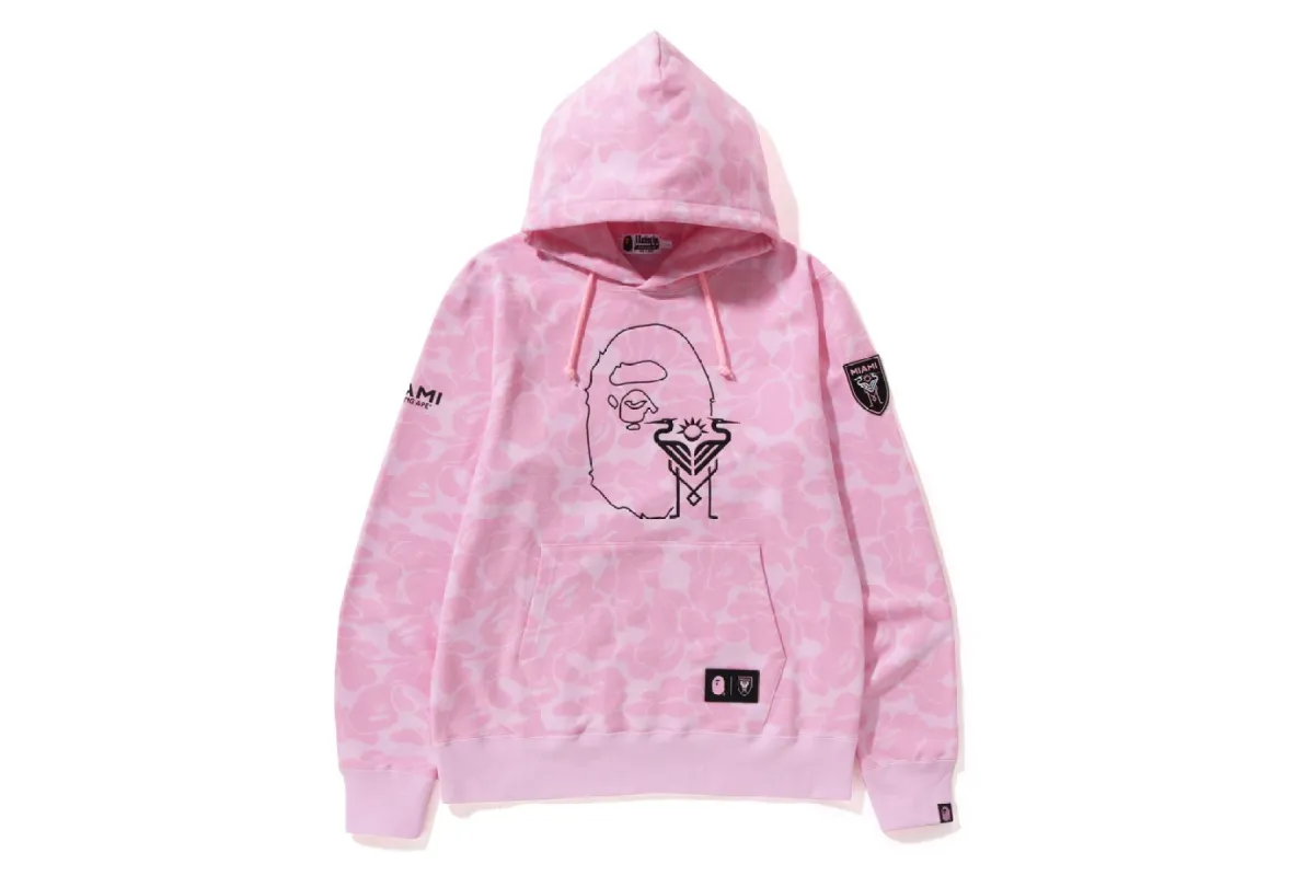 【 BAPE X INTER MIAMI CF 】CAMO PULLOVER HOODIE sold by Bape