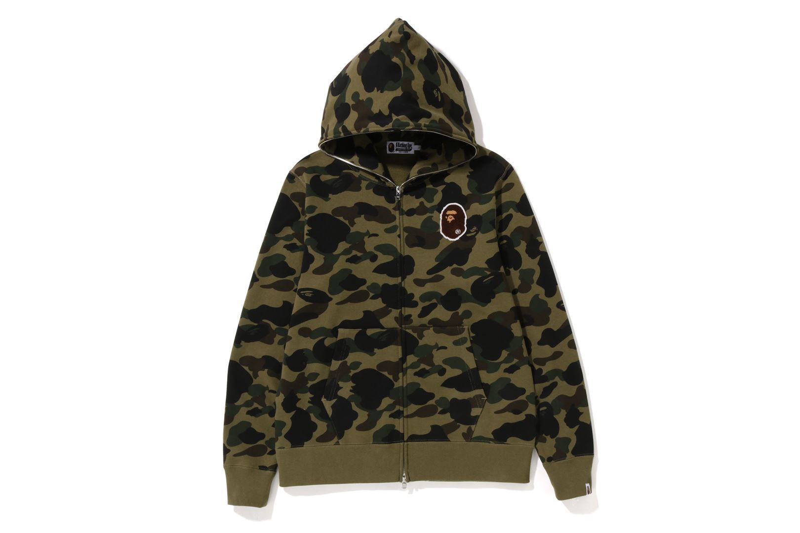 1ST CAMO APE HEAD PATCH FULL ZIP HOODIE sold by Bape