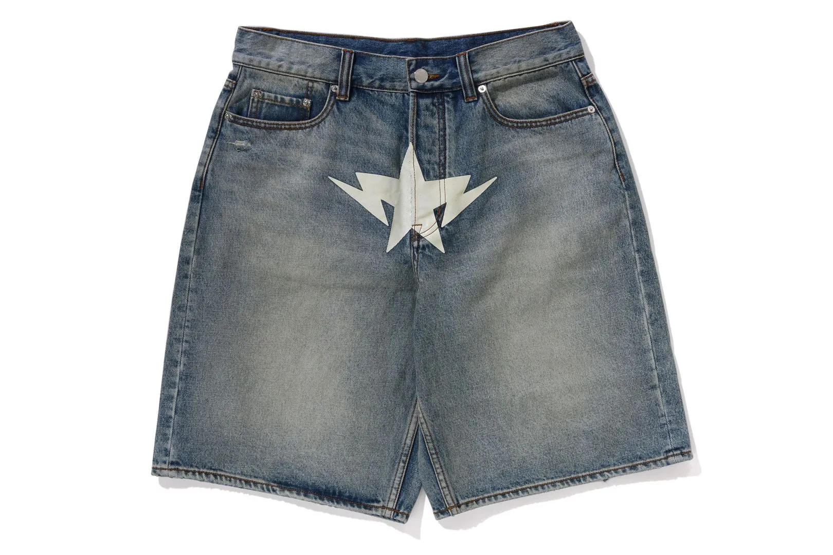 TWIN STA 13OZ DENIM LOOSE FIT SHORTS sold by Bape