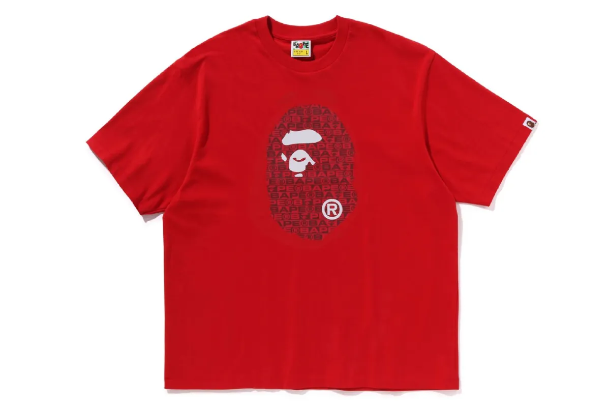 LUX SPORT PATTERN APE HEAD RELAXED FIT TEE sold by Bape