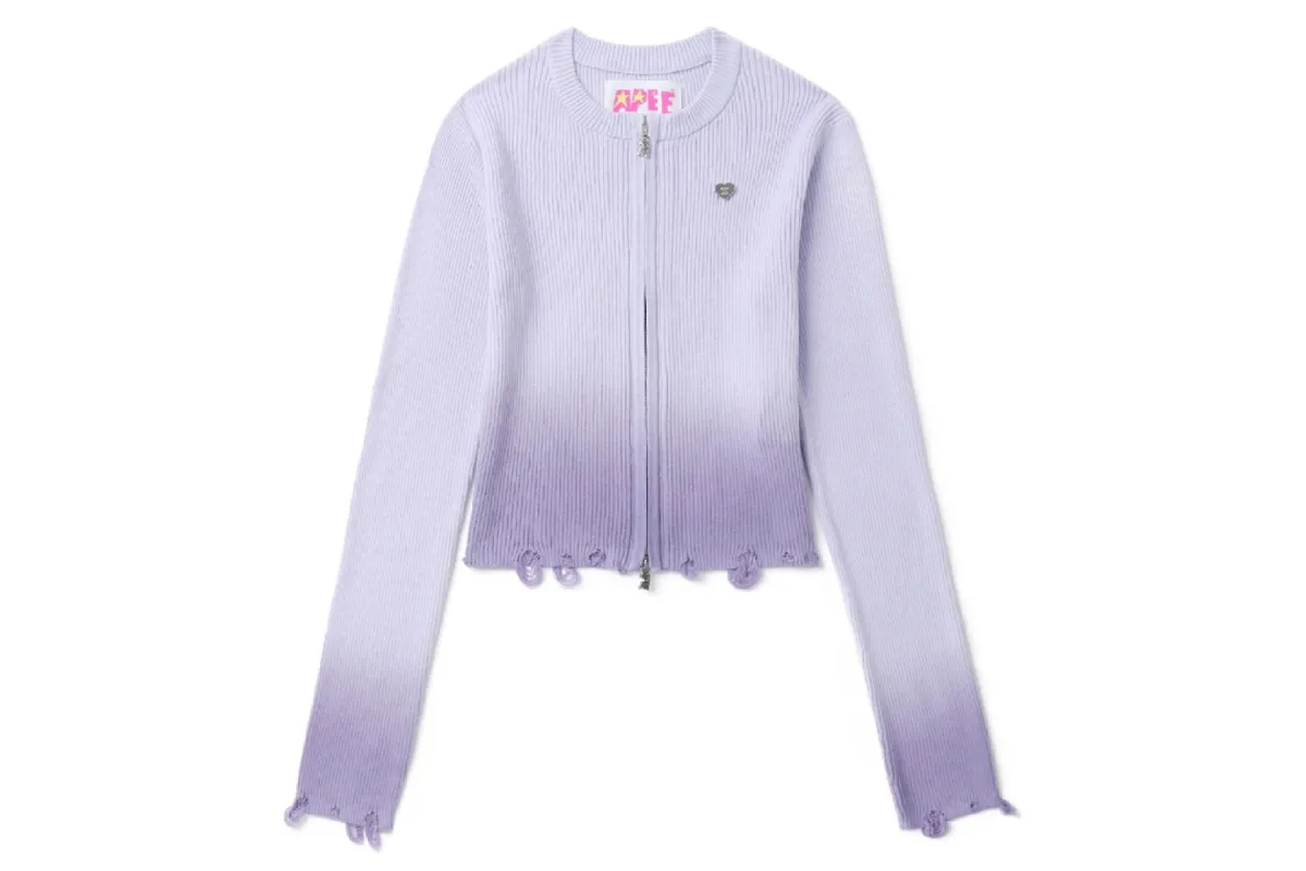 DIP DYE RIBBED ZIP UP CARDIGAN #1 sold by Bape