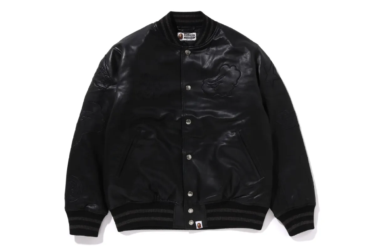 MULTI LOGO VARSITY JACKET sold by Bape