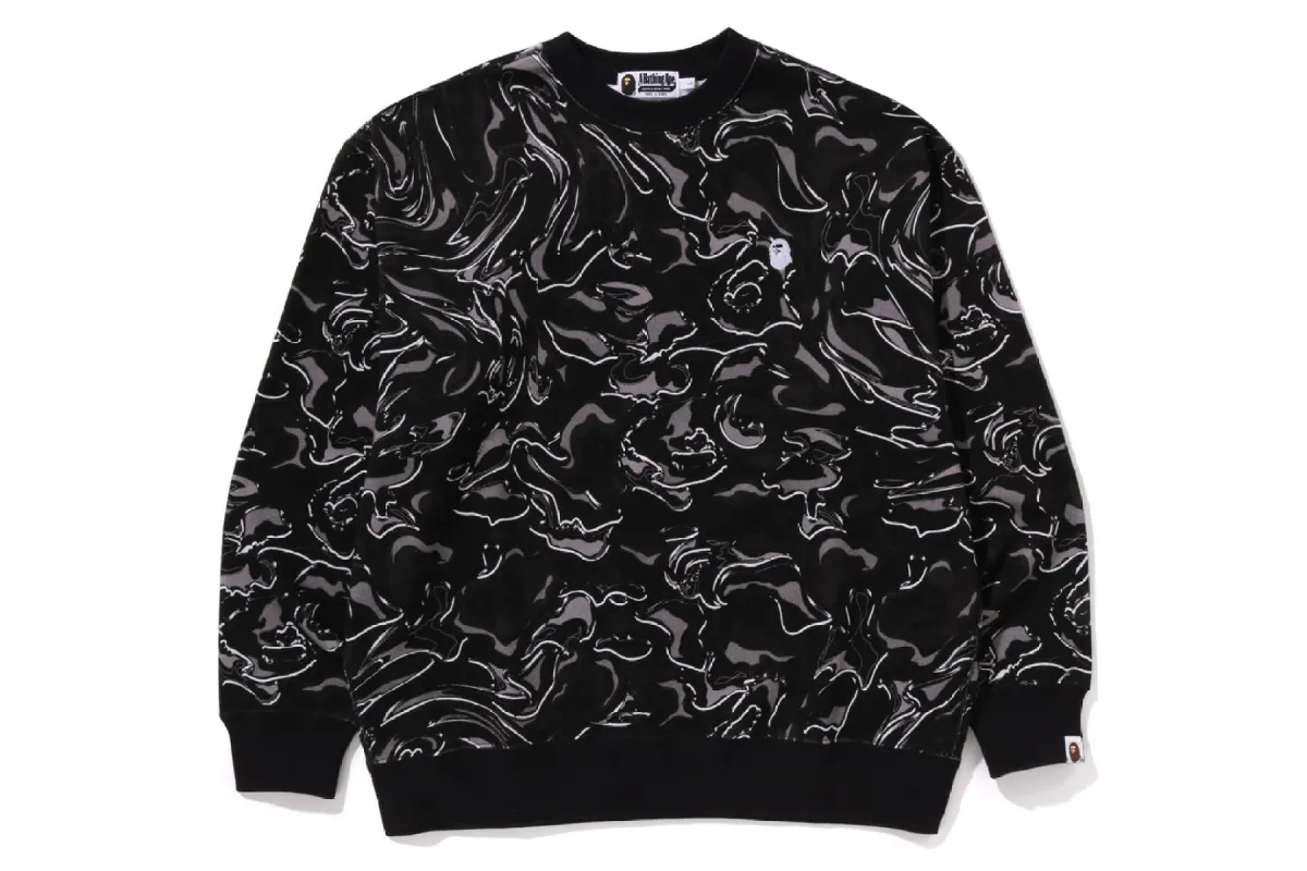 MARBLING CAMO LOGO RELAXED FIT CREWNECK SWEATSHIRT sold by Bape