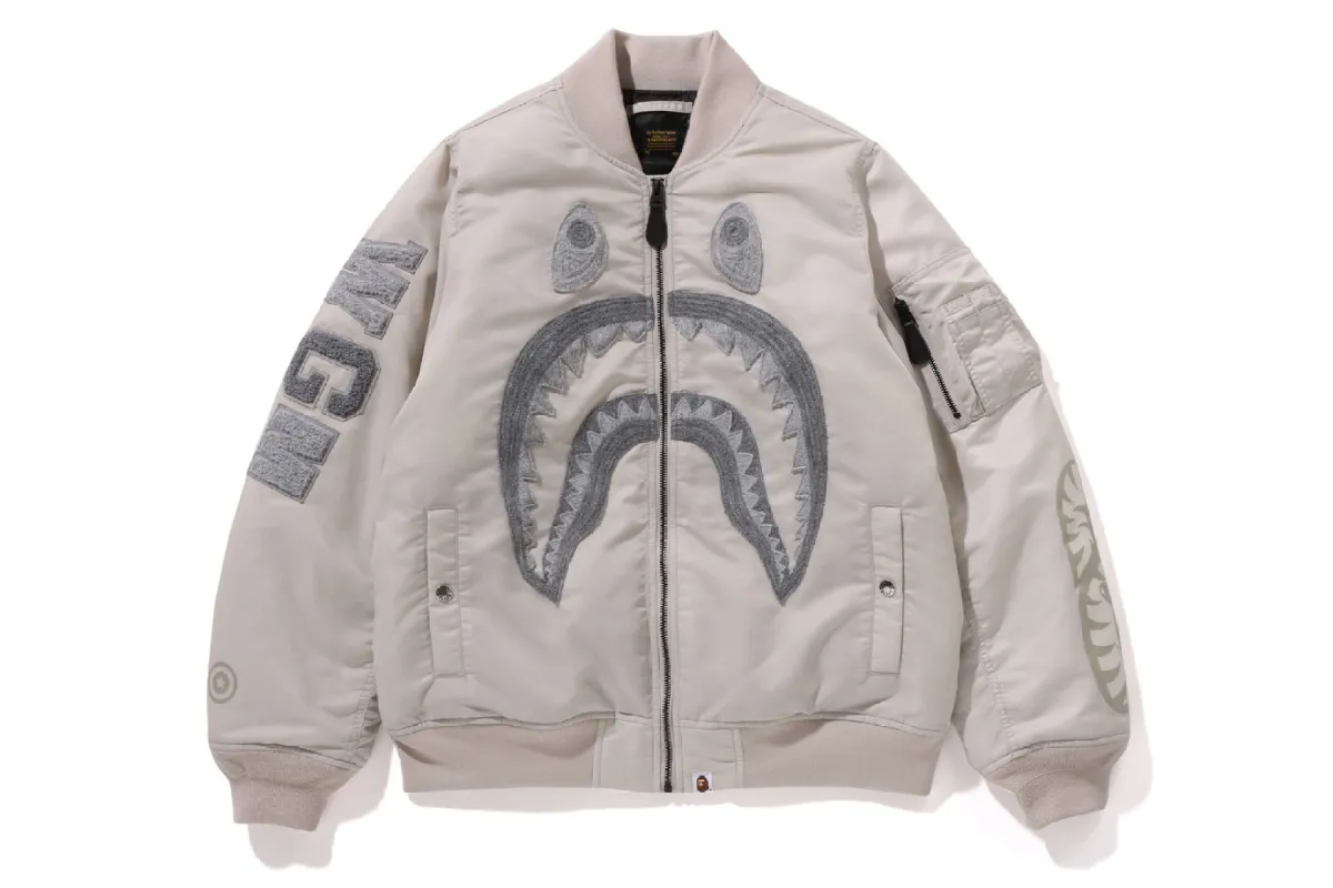 SHARK NYLON TWILL MA-1 sold by Bape
