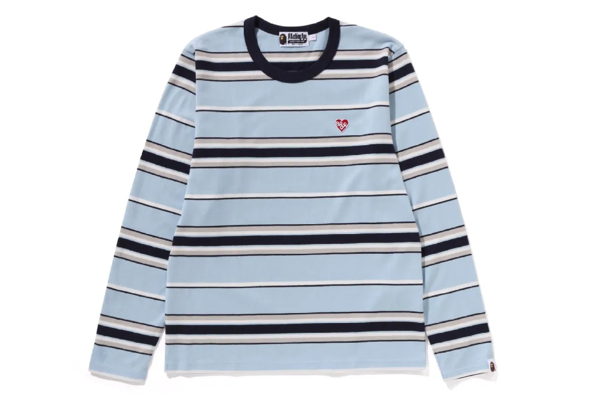 ONE POINT STRIPE LS TEE sold by Bape