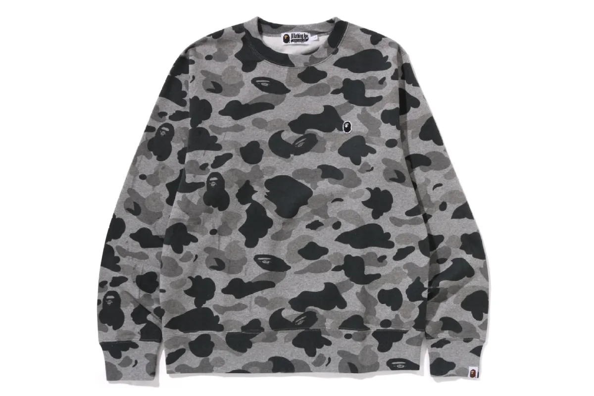 HEATHER GRAY CAMO APE HEAD ONE POINT CREWNECK SWEAT sold by Bape