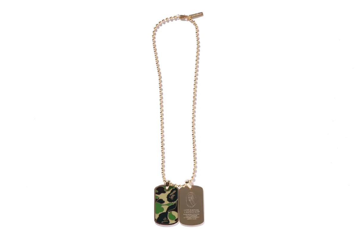 ABC CAMO DOG TAG SET NECKLACE sold by Bape