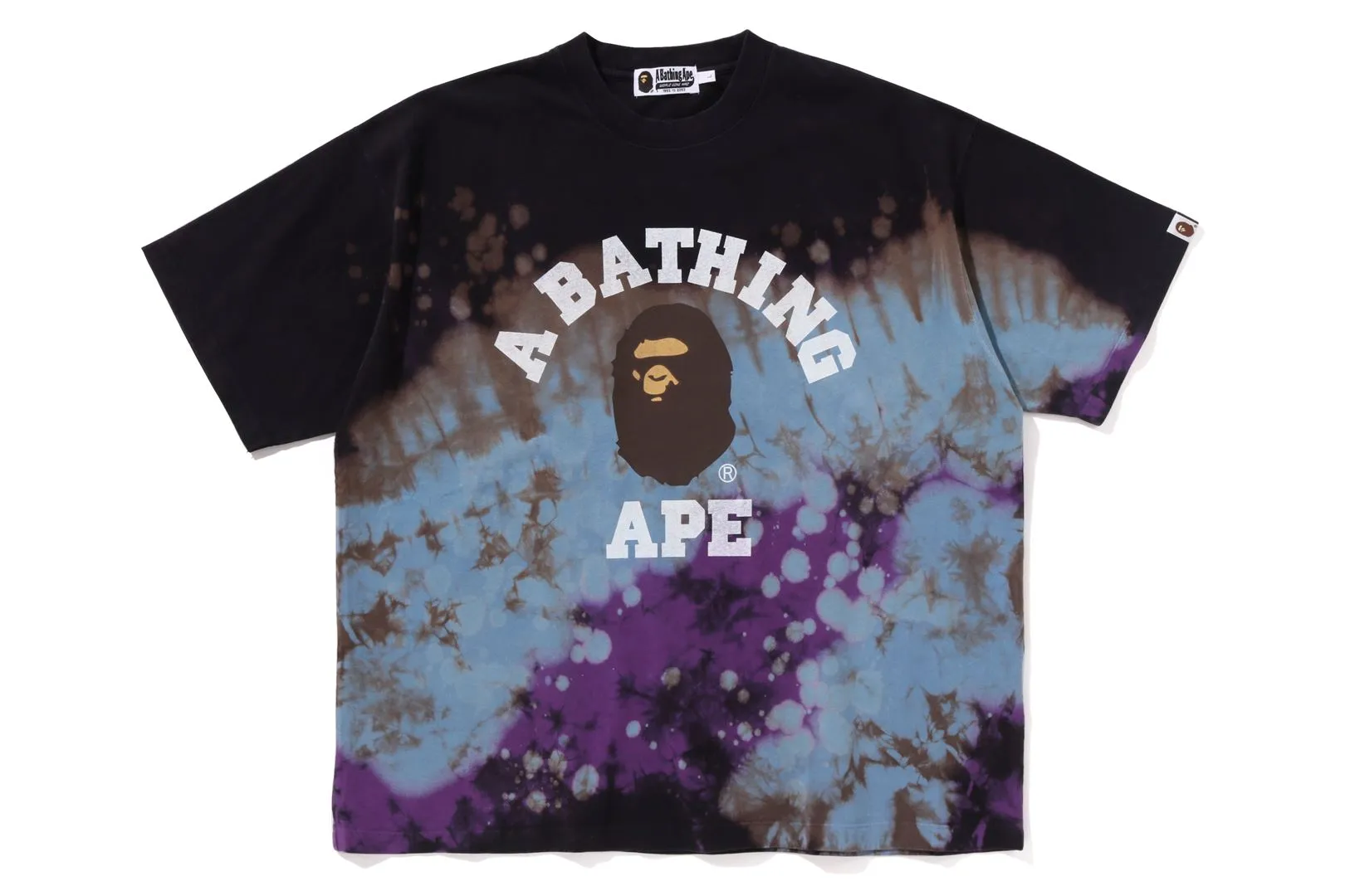 TIE DYE COLLEGE RELAXED FIT TEE sold by Bape product image thumbnail 4