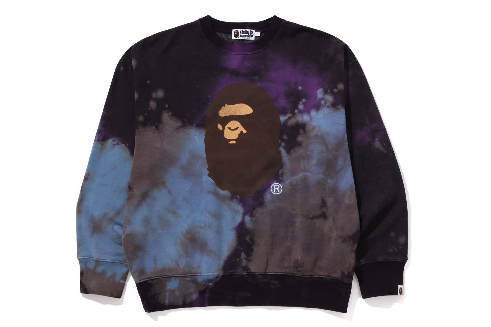 TIE DYE APE HEAD RELAXED FIT CREWNECK SWEATSHIRT sold by Bape product image thumbnail 5