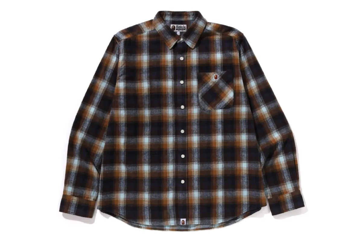 APE HEAD ONE POINT CHECK RELAXED FIT SHIRT sold by Bape