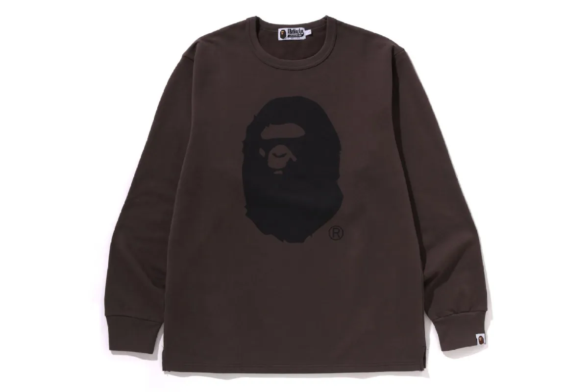 APE HEAD BRUSHED COTTON LS TEE sold by Bape