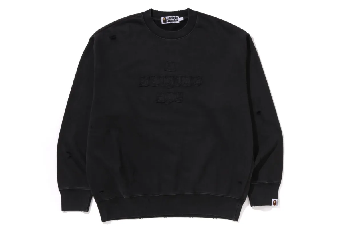 GARMENT DYE LOGO RELAXED FIT CREWNECK SWEATSHIRT sold by Bape