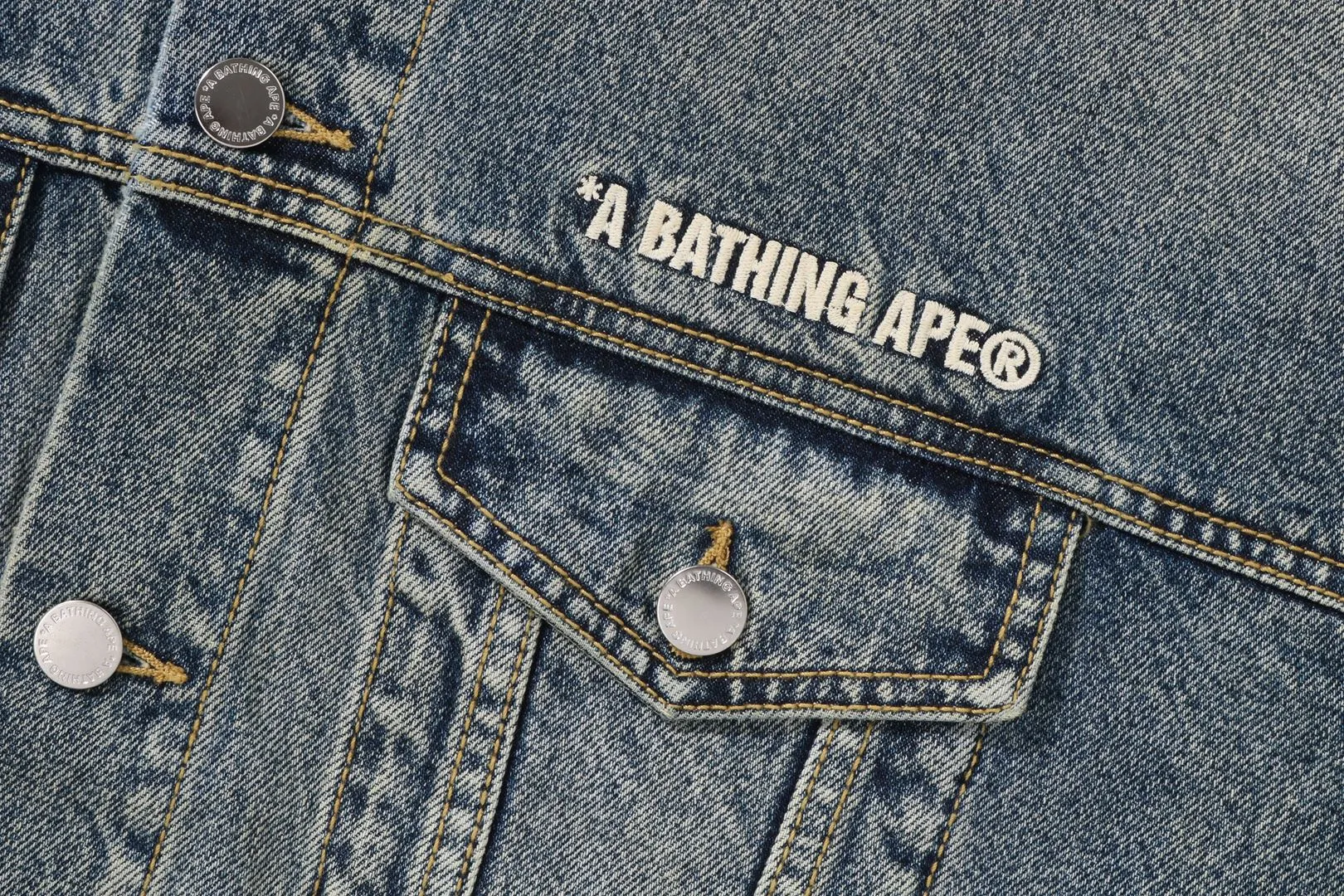 DISTRESSED 13OZ DENIM TRUCKER JACKET sold by Bape product image thumbnail 3