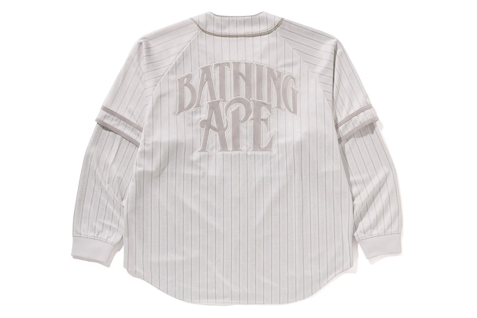 STRIPE LAYERED SLEEVES LS BASEBALL SHIRT sold by Bape product image thumbnail 2
