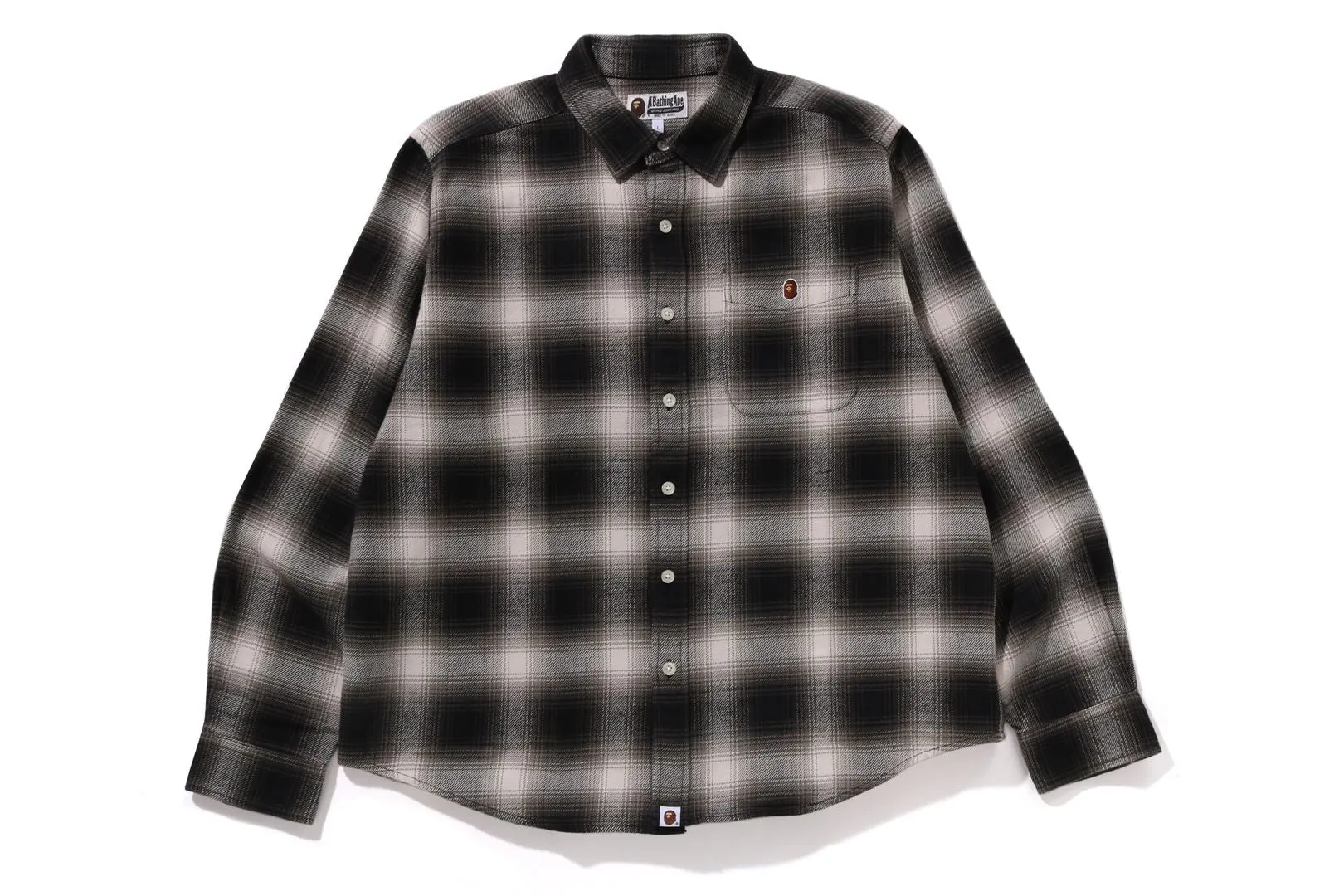 ONE POINT OMBRE CHECK RELAXED FIT LS SHIRT sold by Bape
