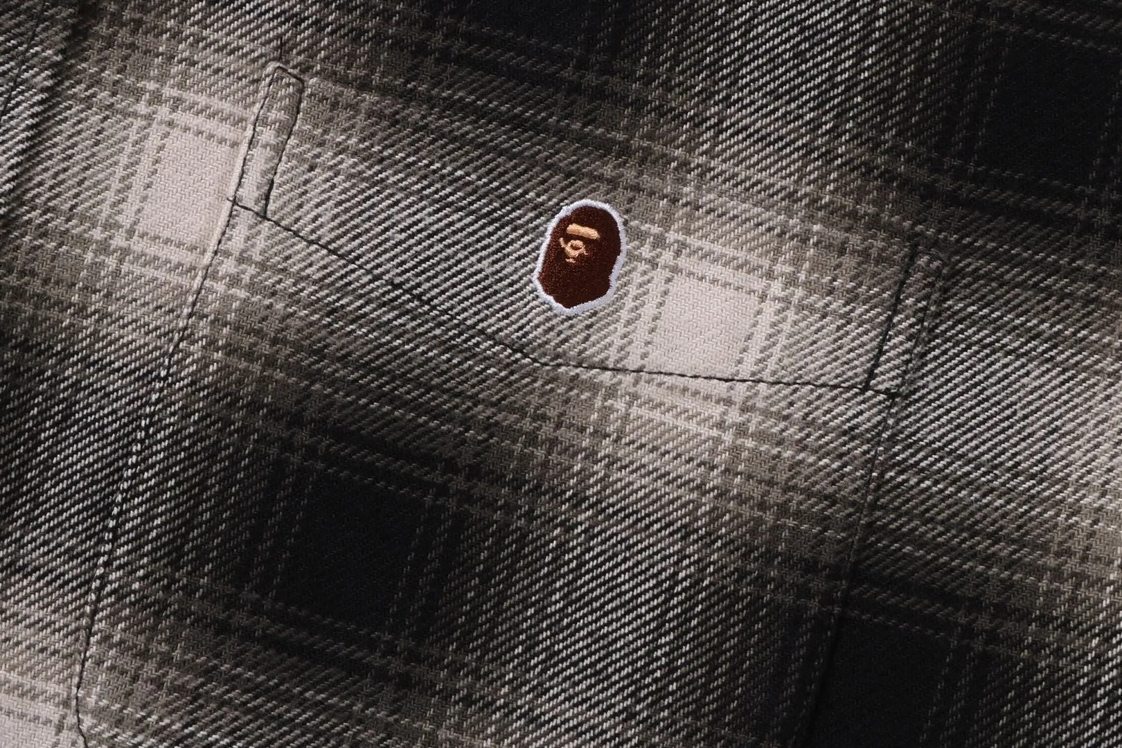 ONE POINT OMBRE CHECK RELAXED FIT LS SHIRT sold by Bape product image thumbnail 3