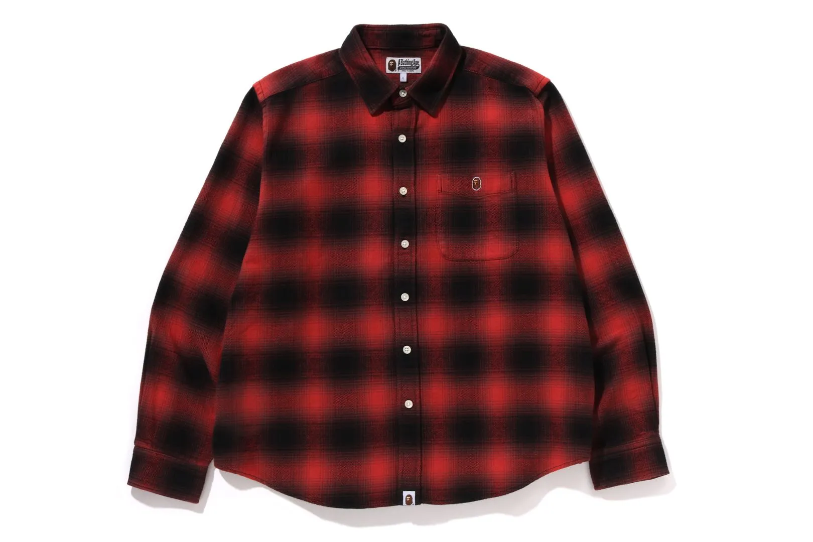 ONE POINT OMBRE CHECK RELAXED FIT LS SHIRT sold by Bape product image thumbnail 4