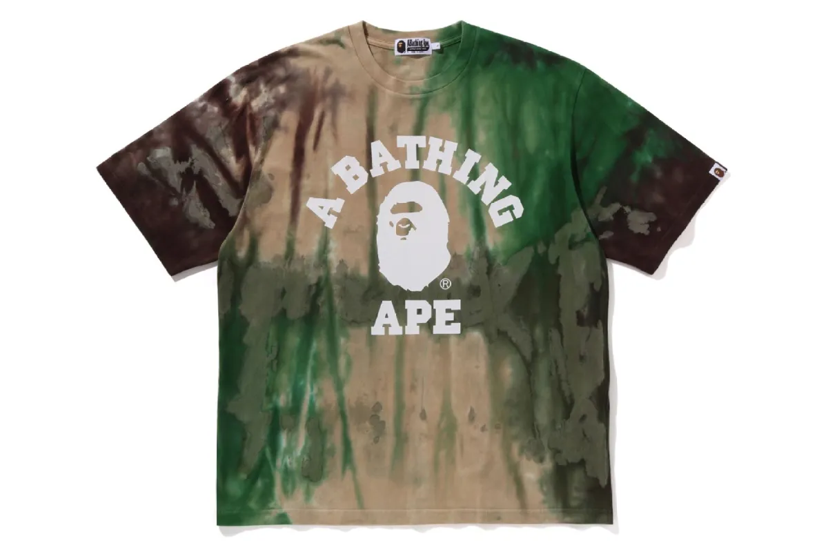 ICE DYE COLLEGE RELAXED FIT TEE sold by Bape