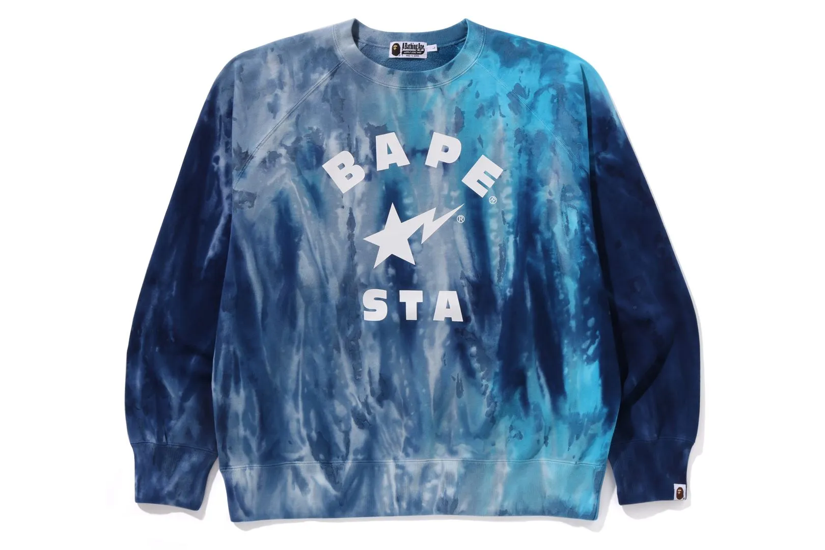 ICE DYE BAPE STA COLLEGE RELAXED FIT CREWNECK sold by Bape product image thumbnail 4