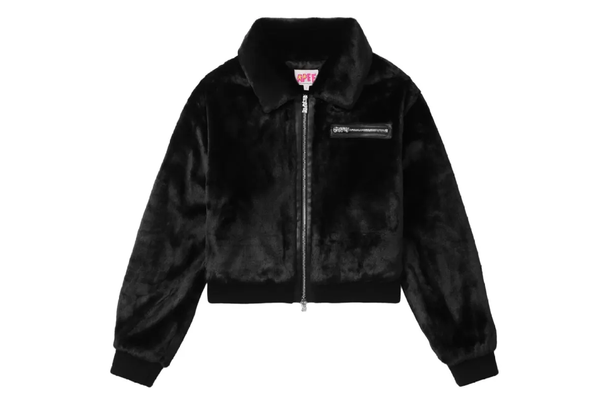 FAUX FUR ZIP UP JACKET sold by Bape