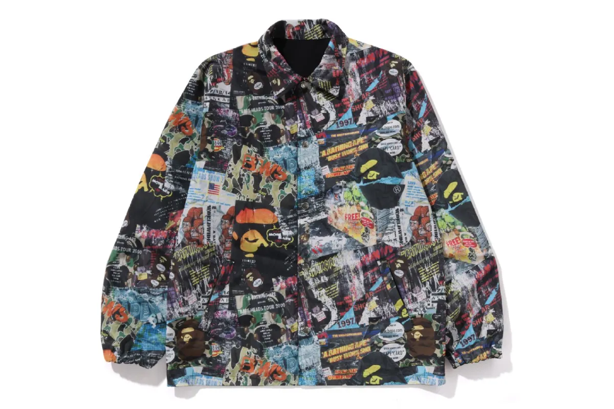 BAPE FLYER PATTERN REVERSIBLE COACH JACKET sold by Bape