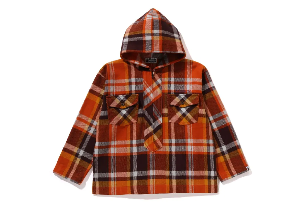 BAPE CHECK HALF ZIP HOODIE SHIRT sold by Bape