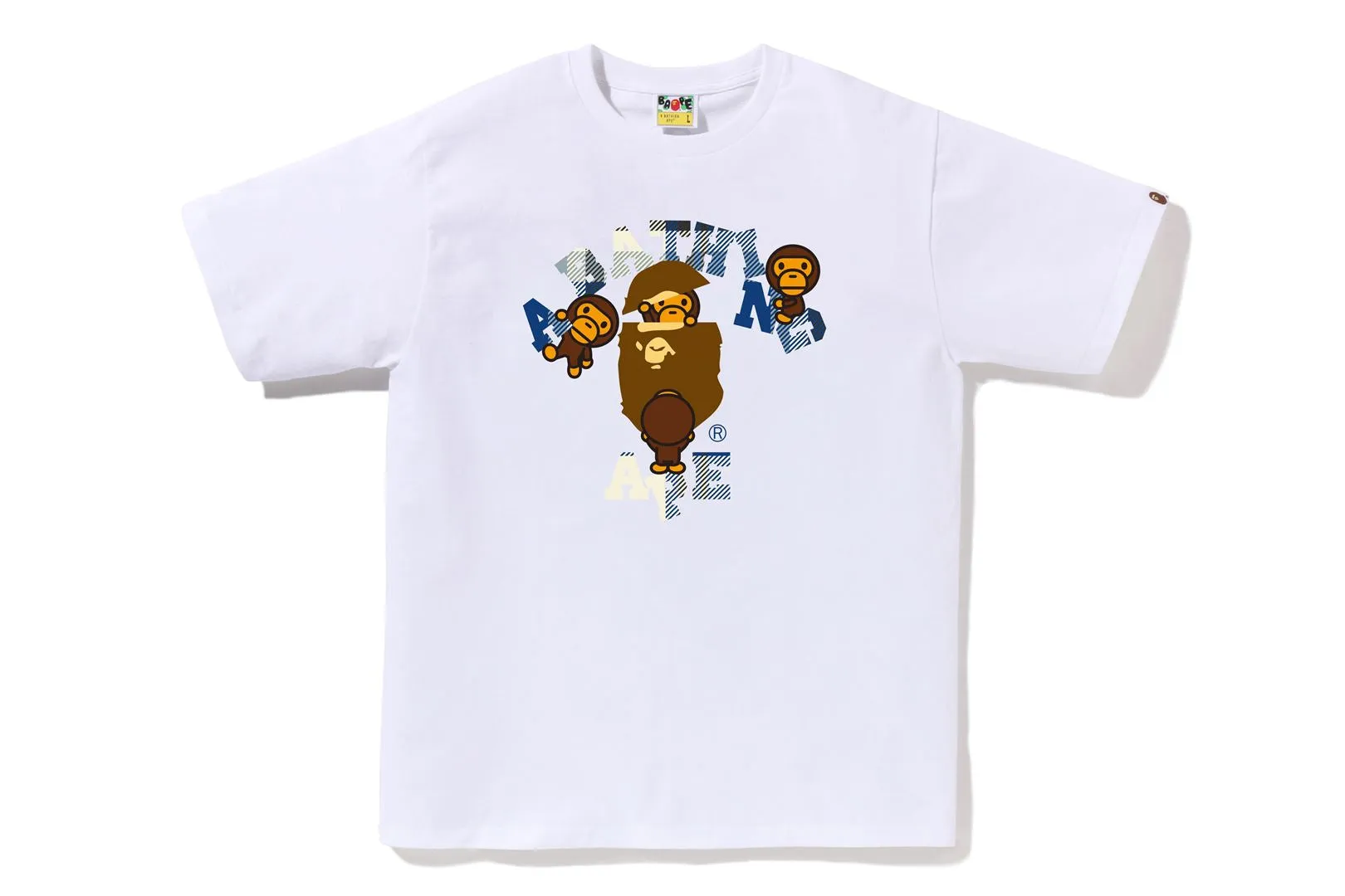 BAPE CHECK COLLEGE MILO TEE sold by Bape