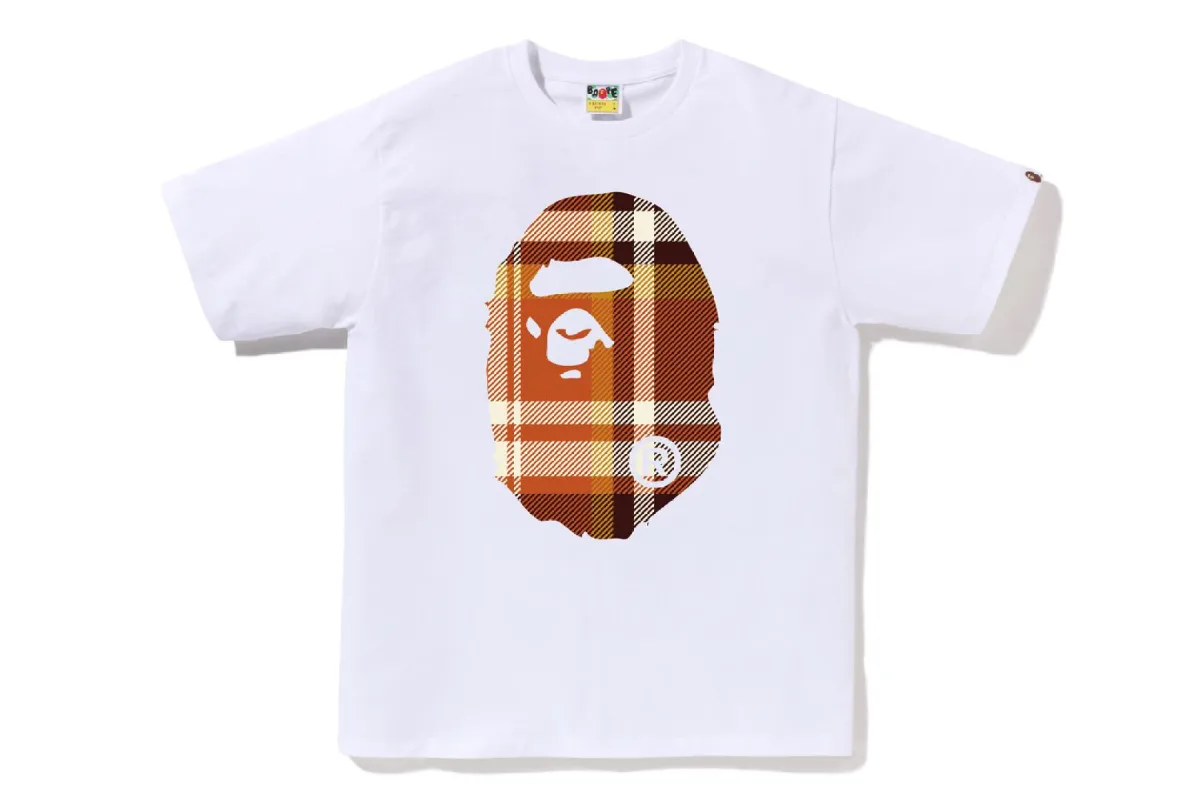 BAPE CHECK BIG APE HEAD TEE sold by Bape