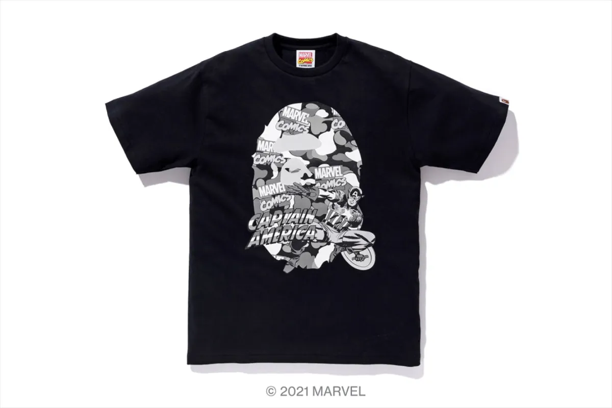 【 BAPE X MARVEL 】CAMO CAPTAIN AMERICA EX TEE sold by Bape