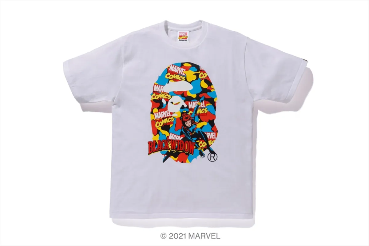 【 BAPE X MARVEL 】CAMO BLACK WIDOW TEE sold by Bape