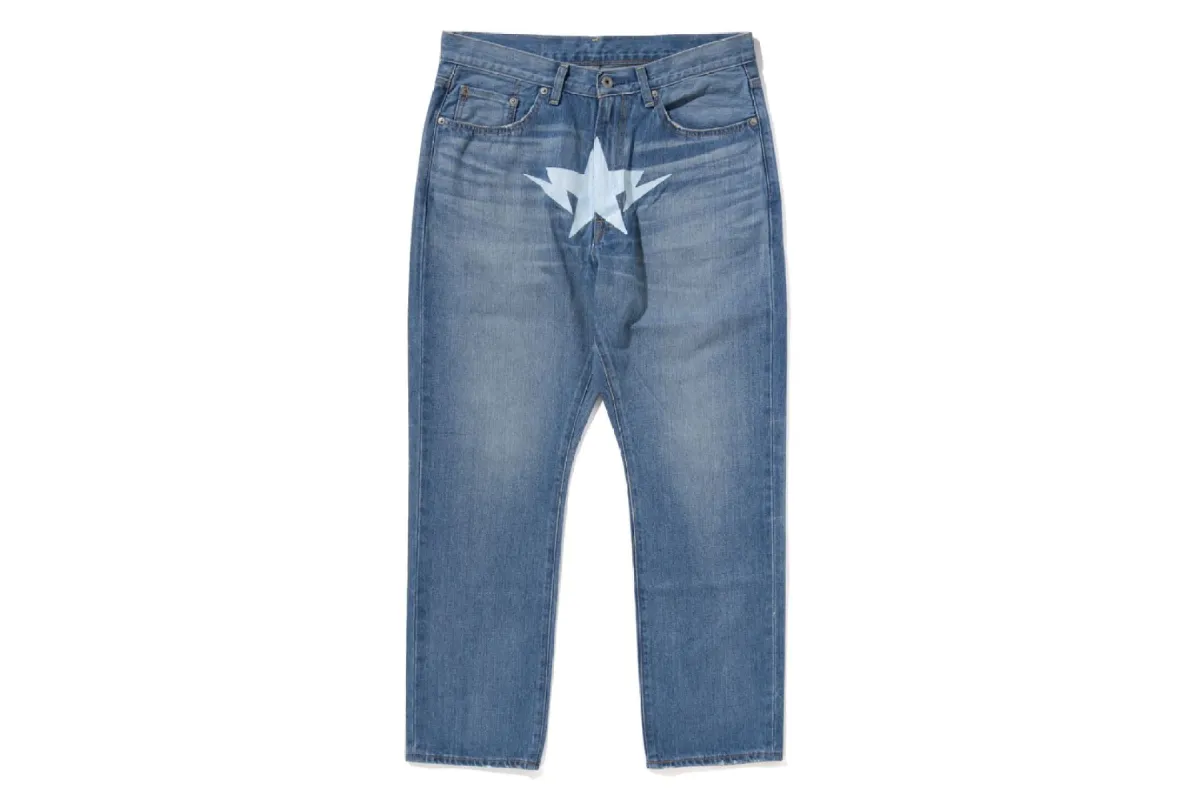 TWIN STA RELAXED FIT 13 OZ DENIM PANTS sold by Bape