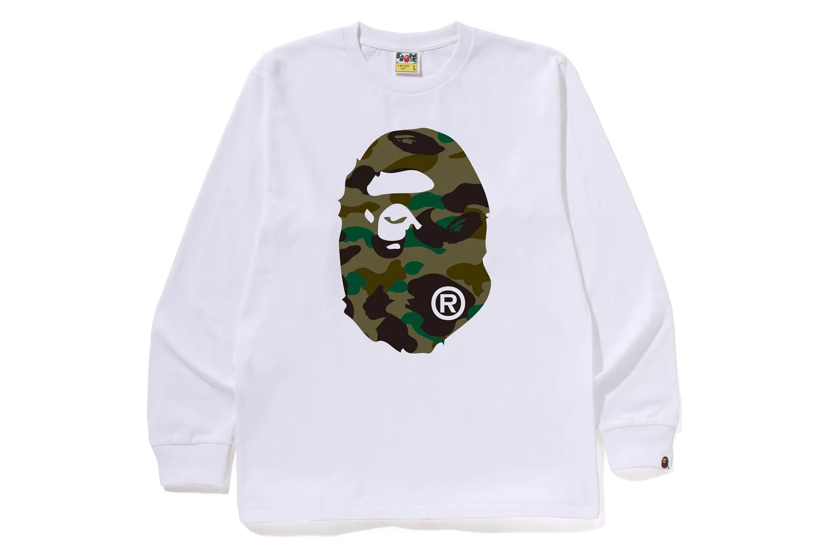 1ST CAMO BIG APE HEAD LS TEE sold by Bape