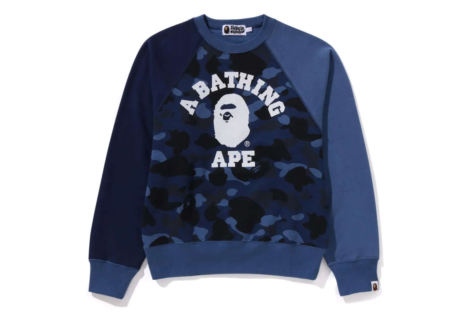 COLOR CAMO COLLEGE CREWNECK SWEATSHIRT sold by Bape