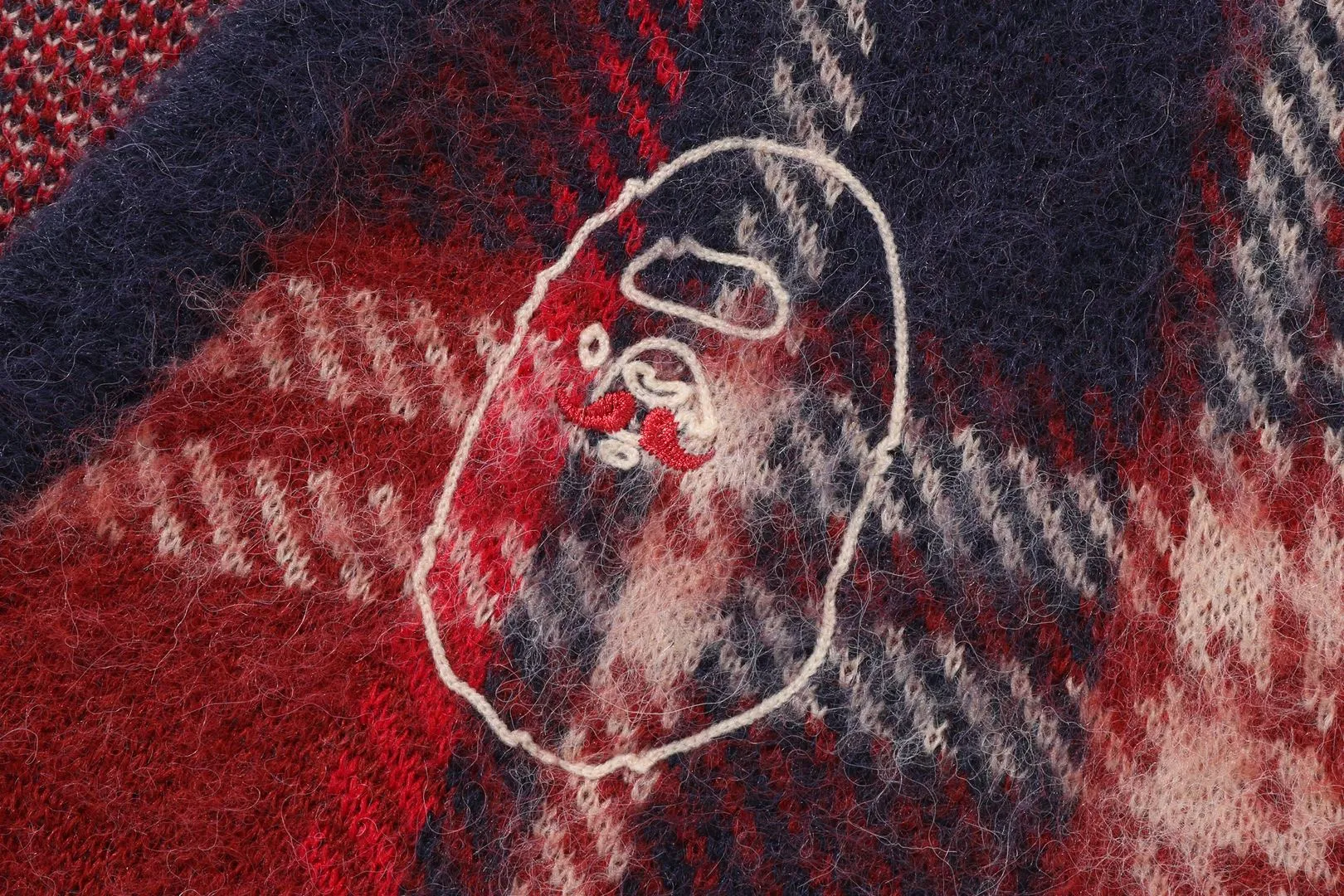 MR.BATHING APE MOHAIR CHECK JACQUARD CARDIGAN sold by Bape product image thumbnail 3