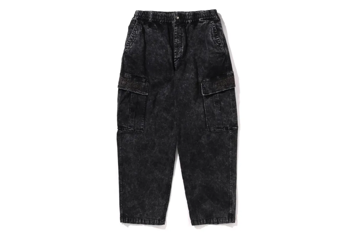 GARMENT DYE LOOSE FIT 6POCKET PANTS sold by Bape